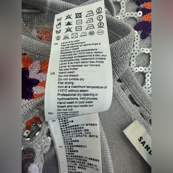 Sandro Silver Sequin Crotchet Dress - Picture 10 of 10